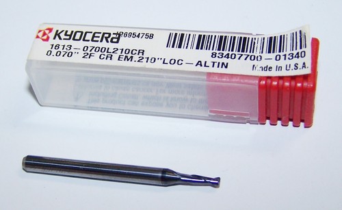 .0700" CARBIDE END MILL 2 FLUTE (.015" END RADIUS) ALTIN KYOCERA 1613-0700.210CR - Imagen 2 de 3