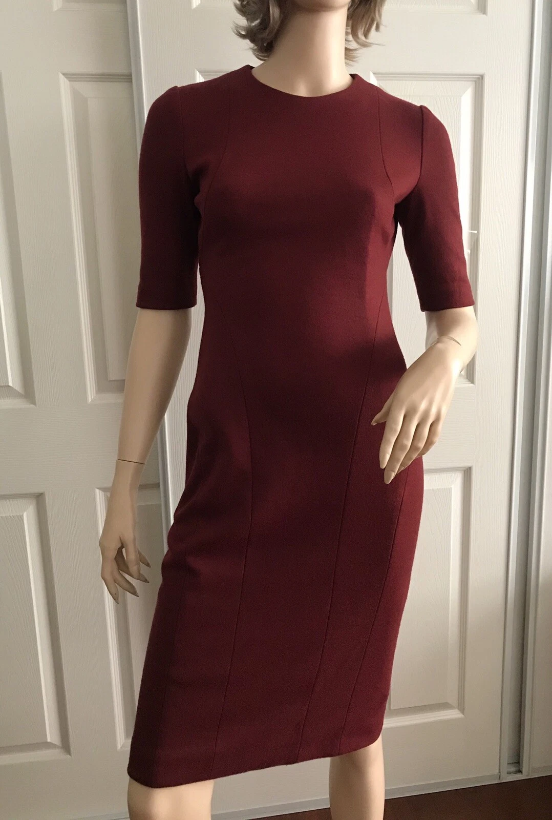 Abito viola in lana Gucci completamente foderato ufficio formale taglia Xs