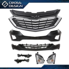 Front Bumper Cover Grill Grille Fog Lights Brackets Fit For Chevy Equinox 18-21