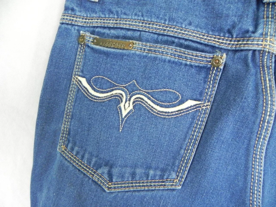 De Colección Años 80 M.VERCARO Algodón Denim Azul JEANS 30x31 Diseñador Cintura Alta Recto a37 Foto 3 de 4