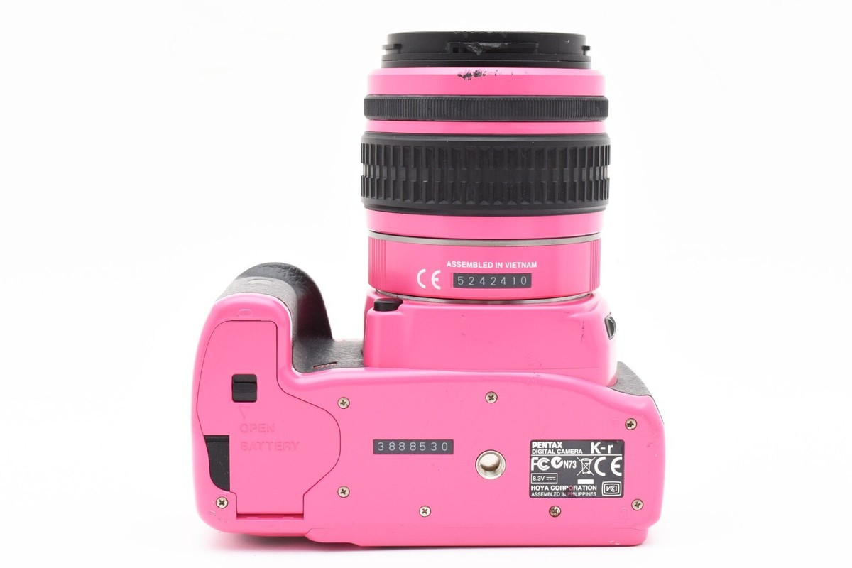 PENTAX K-r 12.4MP Digital SLR Camera Pink w/Pink Lens Set