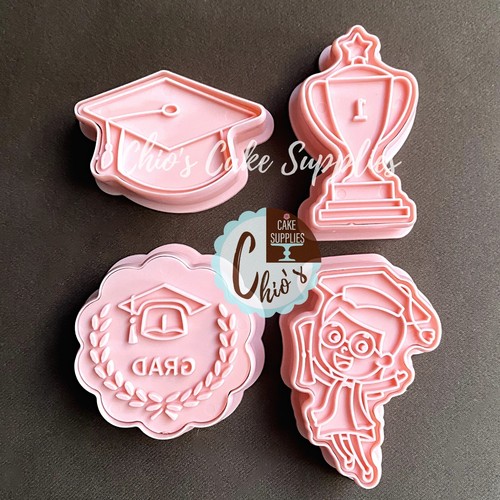 Graduation Themed Cookie Cutter With Embosser Stamp - 第 5/10 張圖片