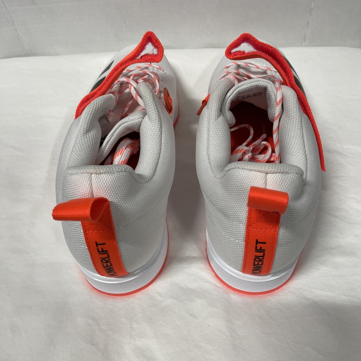 Adidas Powerlift 4 Cross Trainer Weightlifting Shoes White/Black/Neon Orange 8.5 Adidas-Powerlift-4-  main image 4