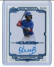 2019 Leaf Trinity OSLEIVIS BASABE Clear Acetate Platinum Foil Auto RC 21/45 Rays