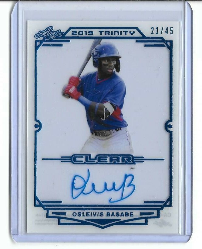 2019 Leaf Trinity OSLEIVIS BASABE Clear Acetate Platinum Foil Auto RC 21/45 Rays