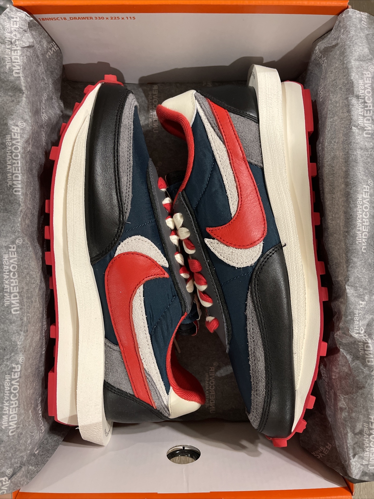 SACAI X NIKE Taglia 9 Nike LDWaffle x Sacai x Undercover Midnight Spruce University Rosso