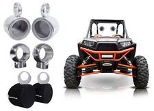 2 Rockville MAC525S 5.25" 360 Degree Swivel Speaker Pods Covers 4 RZR/ATV/UTV