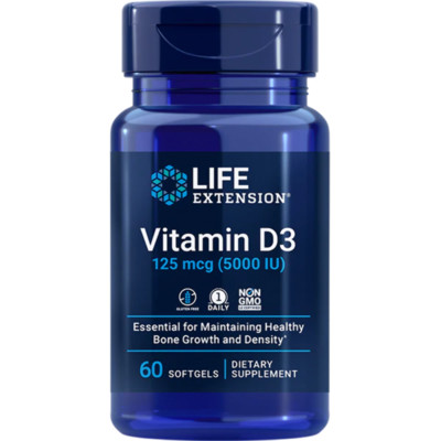 Vitamin D3 125 mcg 5000 IU 60 softgels Life Extension