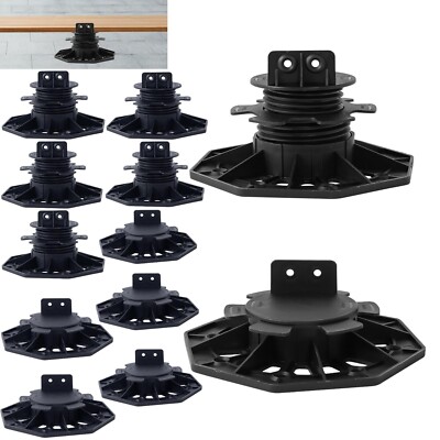 12PACK Adjustable Deck Support Pedestal, 1-3/16'' to 2-3/4'' Height, Deck Fou...