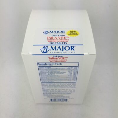 Major TAB-A-VITE Beta Carotene Multiple Vitamins Unit Dose 100 Count