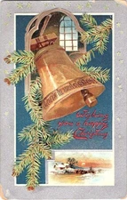 VINTAGE TUCKER'S POSTCARD~WISHING YOU A HAPPY CHISTMAS~1907 EMBOSSED POSTCARD KU