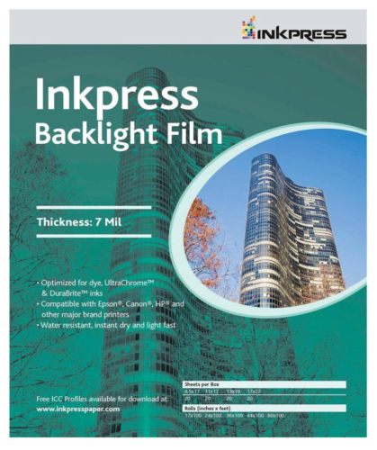Inkpress Media Backlight Film (8.5 x 11", 20 Sheets) - Afbeelding 1 van 3