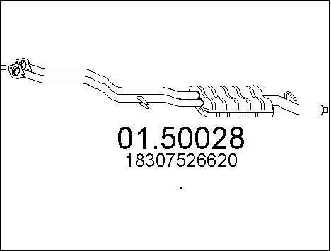 Silencieux intermédiaire BMW 520i 530i en acier aluminisé anti-corrosion