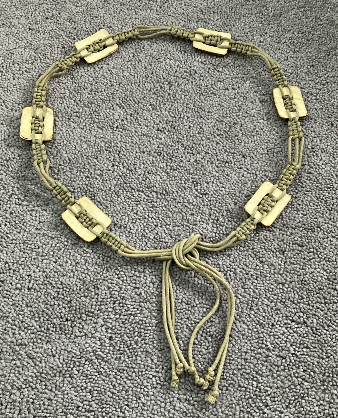 WOMAN’S UNIQUE BOHO MACRAMÉ/RECTANGLE COCONUT BEA… - image 4