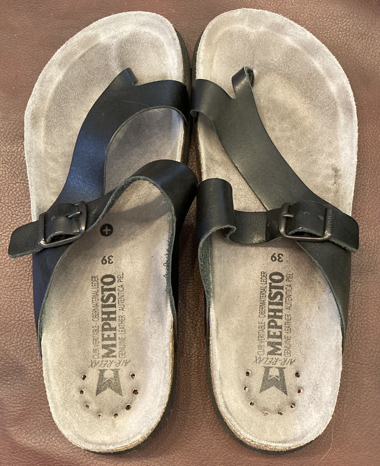 Mephisto Helen 39/9 Comfort Sandals Slides Black Nubuck Womenu0026#039;s Wide  Little Wear | eBay
