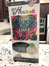 Dimensions Get Hooked Colorful Elephant Latch Hook Kit 16X16 - NEW