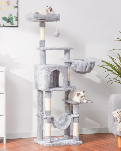 Cat Tree with Large Hammock, Multi-Level Cat Tower for Indoor Cats, Cat Condo wi - Picture 6 of 7