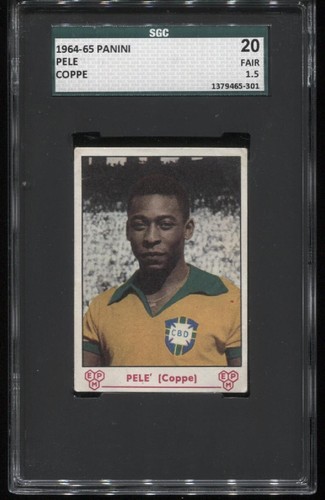 1964 Panini Coppe Pele SGC 1.5 Fair *5301  1st Panini Card Santos Brazil