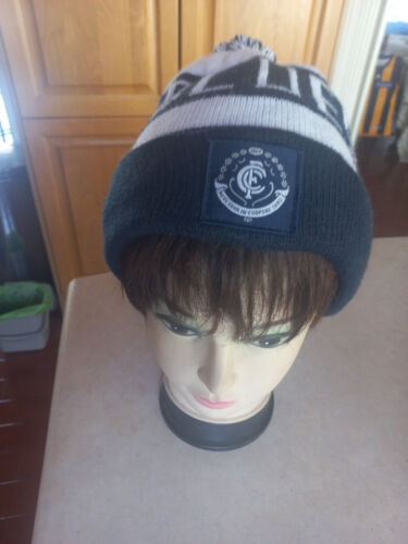 Carlton Blues AFL Beanie Blue White Acrylic Winter Hat Cap Footy Merch Logo - Picture 7 of 9