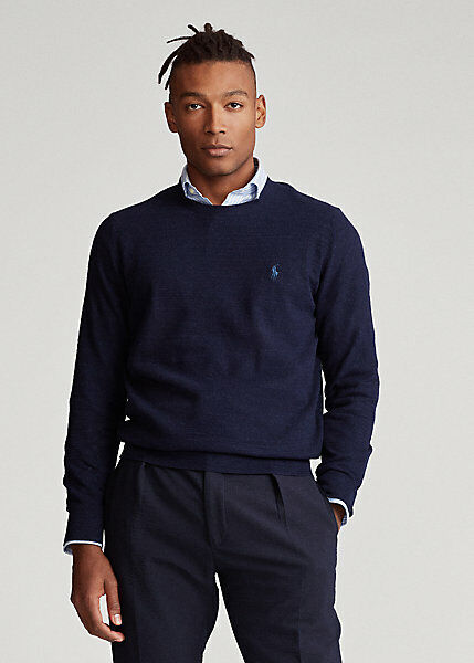 Polo Ralph Lauren Blue Cotton Linen Crewneck Sweater Size Small $148 2022, bezpłatna dostawa