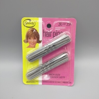 Vintage Goody Hair Pins Inch Black Metal Updo Clips Upsweep