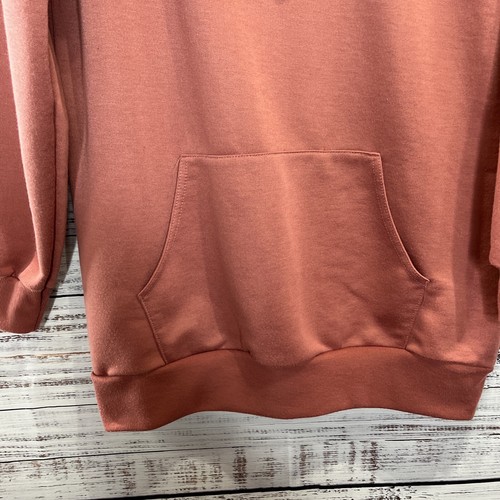 Boohoo Tunic Sweatshirt Women 4 Rose Pink Drawstring Kangaroo Pocket Polyester - Picture 7 of 15