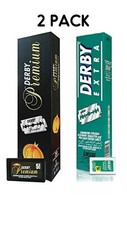 Derby Premium Double Edge Razor Blades,Derby Extra Double Edge 100 Blades Each P