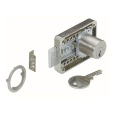 Hettich Zylinder-Aufschraubschloss, vernickelt, Dornmaß verstellbar