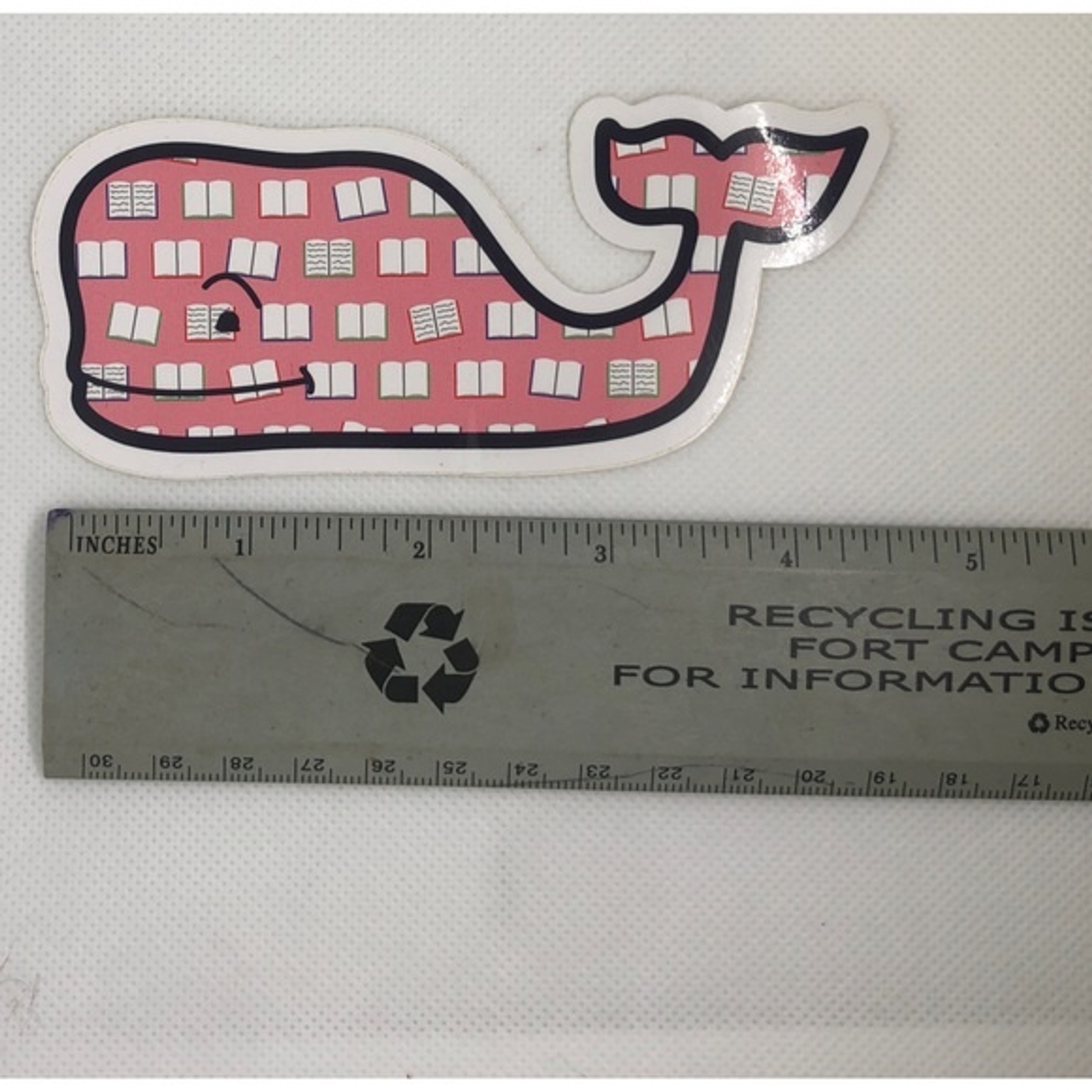 Vineyard Vines Pink Whale Books Sticker Decal Laptop Yeti Car