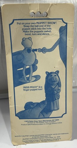 Fisher Price The Muppet Show Miss Piggy Stick Puppet 3.5” Tall - 1979 MIP - Picture 3 of 4