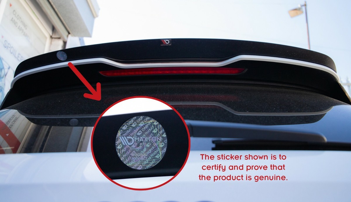 Maxton Design Gloss Black Rear Spoiler Wing Extension For Ford Fiesta Mk8 ST & ST-Line