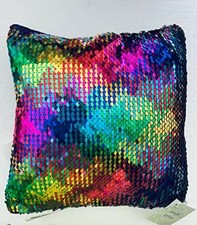 Mermaid/Rainbow Pillow, 9.25" x 9.25"