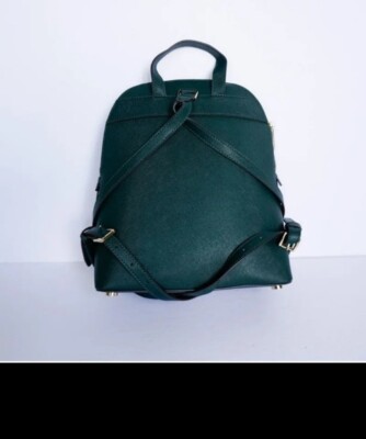 💜MICHAEL KORS Emmy Large Dome Backpack Leather Unisex Green