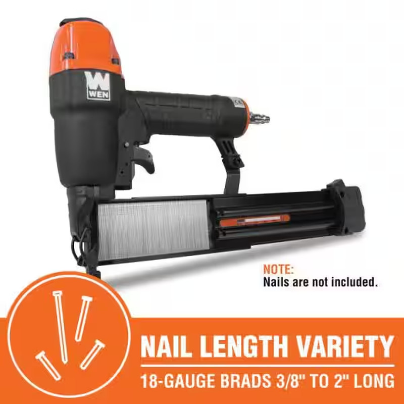 18-Gauge 3/8 In. to 2 In. Pneumatic Brad Nailer