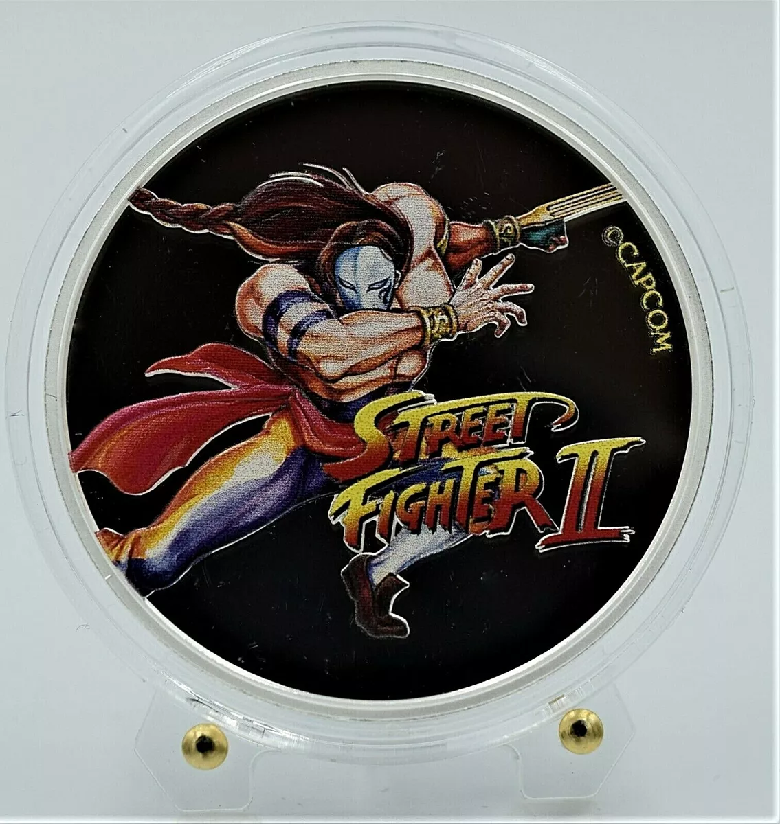 VEGA STREET FIGHTER II 30TH ANNV 2021 1 OZ GOLD PROOF LIKE COLOR COIN FIJI