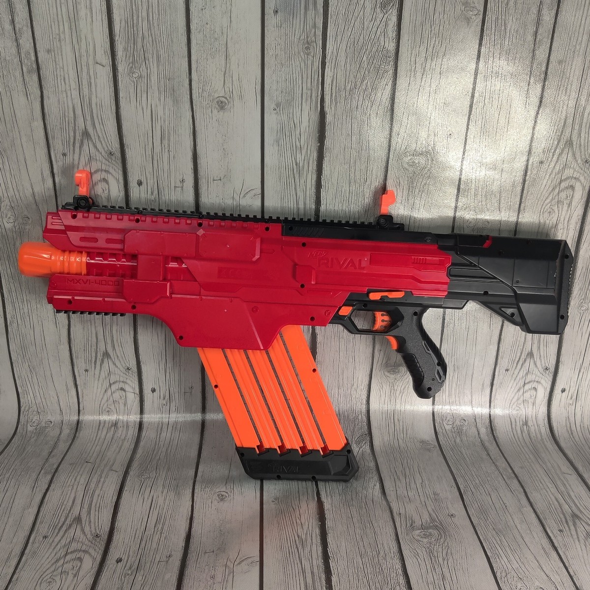 NERF Rival Khaos MXVI-4000 Red Battery Flywheel Blaster w Clip
