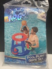 H2OGO Pool Play Game Center Inflatable Water Floating Basketball Ring Toss Set