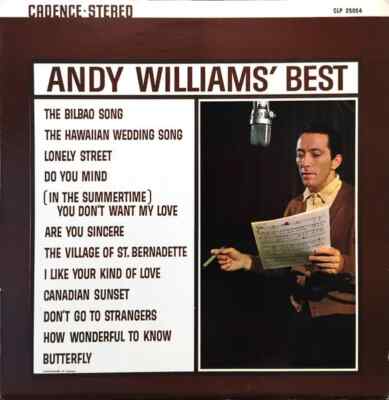 Andy Williams Andy Williams Best NEAR MINT Cadence Vinyl LP