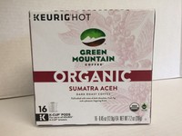 Green Mountain Coffee Organic Sumatra Aceh Dark Roast Coffee 16 K-cup Pods Green Mountain Coffee Organic Sumatra Aceh Dark Roast Coffee 16 K-cup Pods