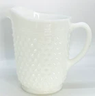 Vintage Anchor Hocking Hobnail Milk Glass 8" Tall Pitcher White