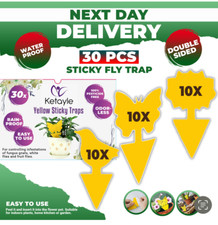 30 PCS Fruit Fly Traps Double sided Fungus Gnat Sticky Catcher Fly Traps Catcher