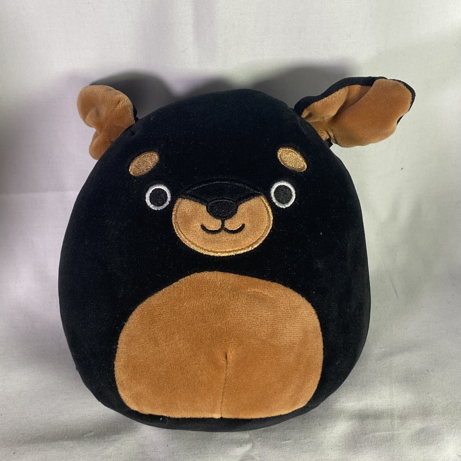 Squishmallow Black and Brown Dog Mateo Rottweiler 6