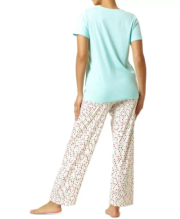 Pantalones de pijama clásicos para mujer Hue X5530 con cordón Be My Dot, blanco roto, M Foto 4 de 4