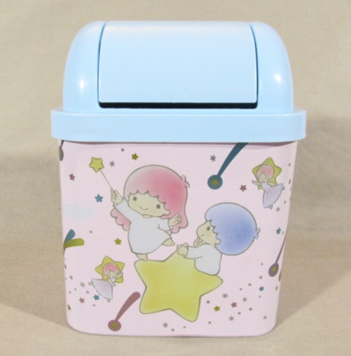 Sanrio Little Twin Stars 1976, 1987 Vintage Tin Desktop Trash Can Garbage Bin