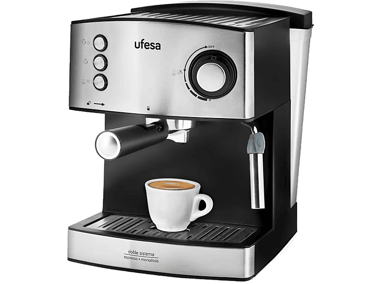 Cafetera express - Ufesa CE7240, 20 bar, 850 W, 1.6 L, Manual, Función calienta 