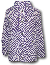 CHICO'S Zenergy 0 Adj Sleeve Jacket High Neck /Drawstring Pockets Zebra Print