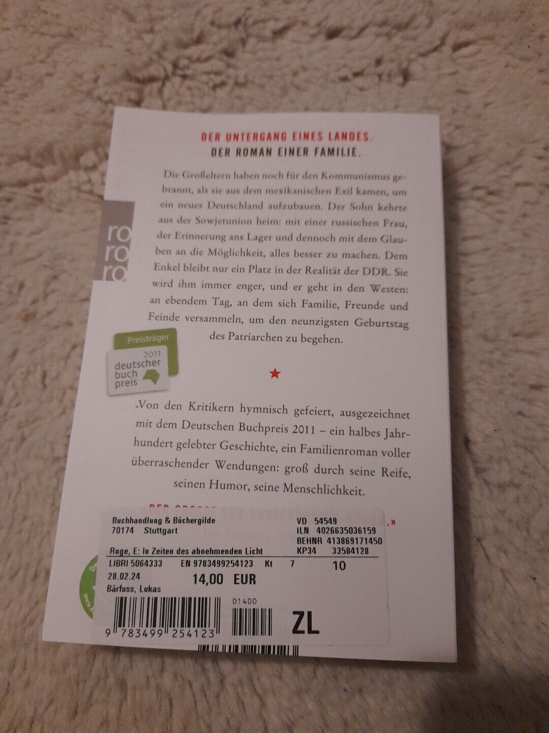 Thumbnail - In Zeiten Des Abnehmenden Lichts Von Eugen Ruge (2012, Taschenbuch)