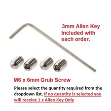 Grub Screws - 6mm Flat Point Grub Screw Door Handle Lever Spindle FREE Allen Key