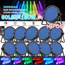 180W 60 LED Rechargeable Stage Par Lights Battery Powered Party DMX512 Halloween