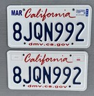 Pair CA Permanent Fleet License Plates 2 California Expired Lic — photo 1